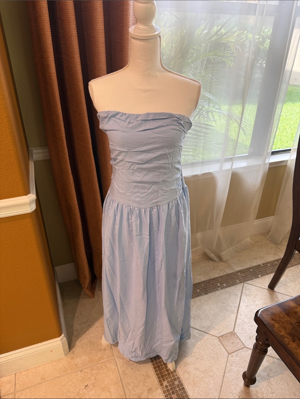 Universal Thread Light Blue Strapless Midi Dress